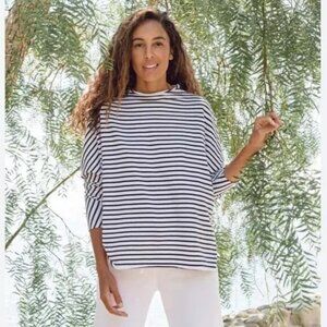 Frank & Eileen Effie Long Sleeve Tee in Navy/White Stripe